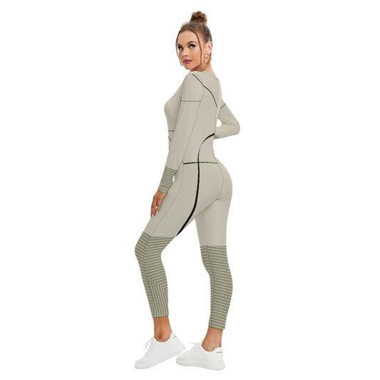 All-Over Print Women's Plunging Neck Jumpsuit