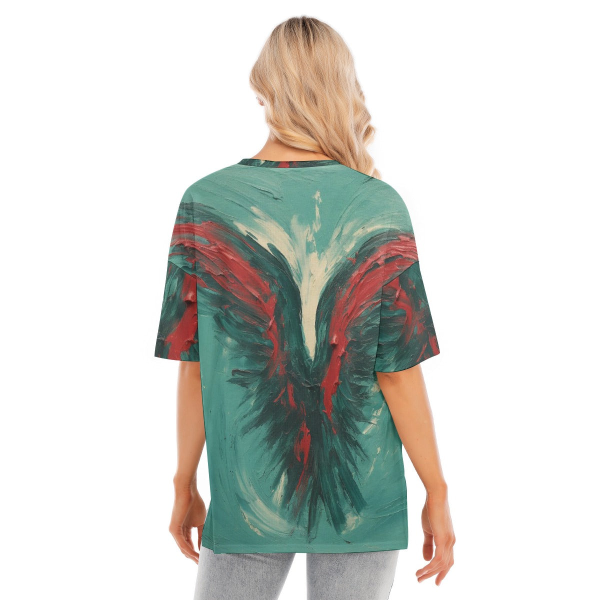 All-Over Print Women's Short Sleeves T-shirt With Hem Split