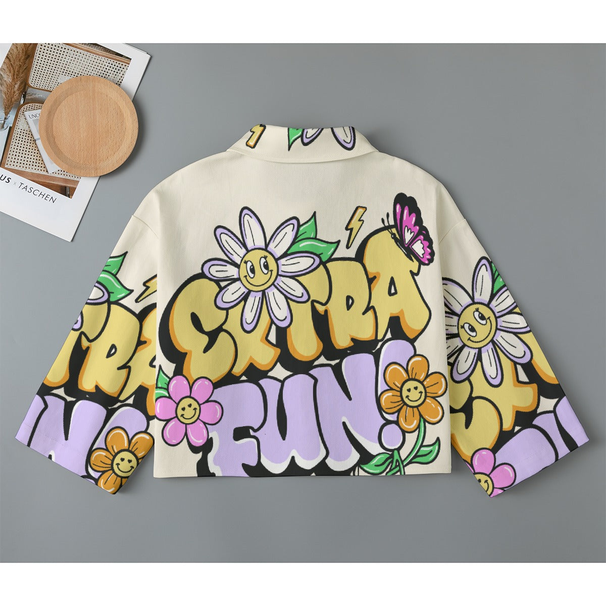 All-Over Print Women's Cropped Jacket | 245GSM Cotton