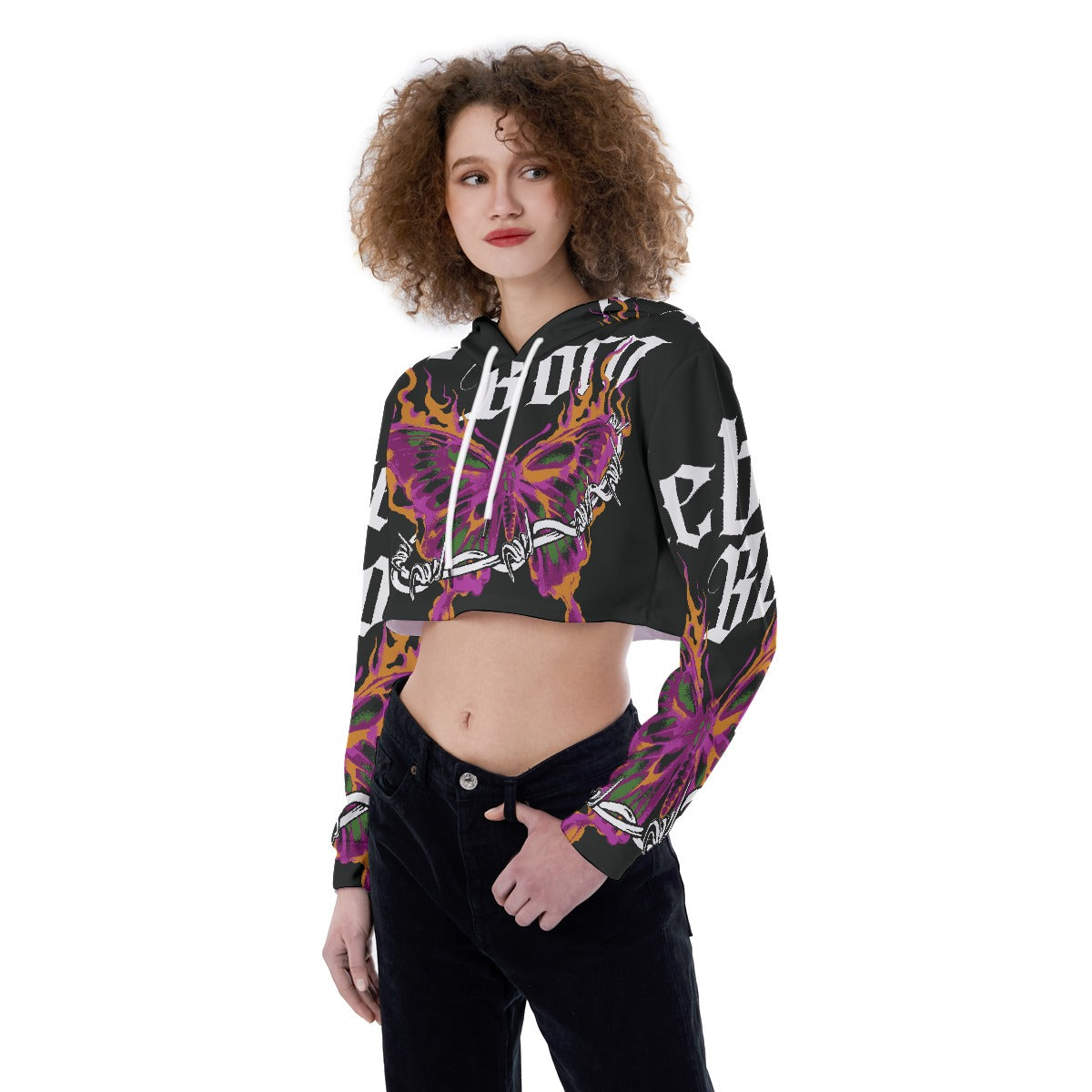 All-Over Print Women's Crop Top Hoodie