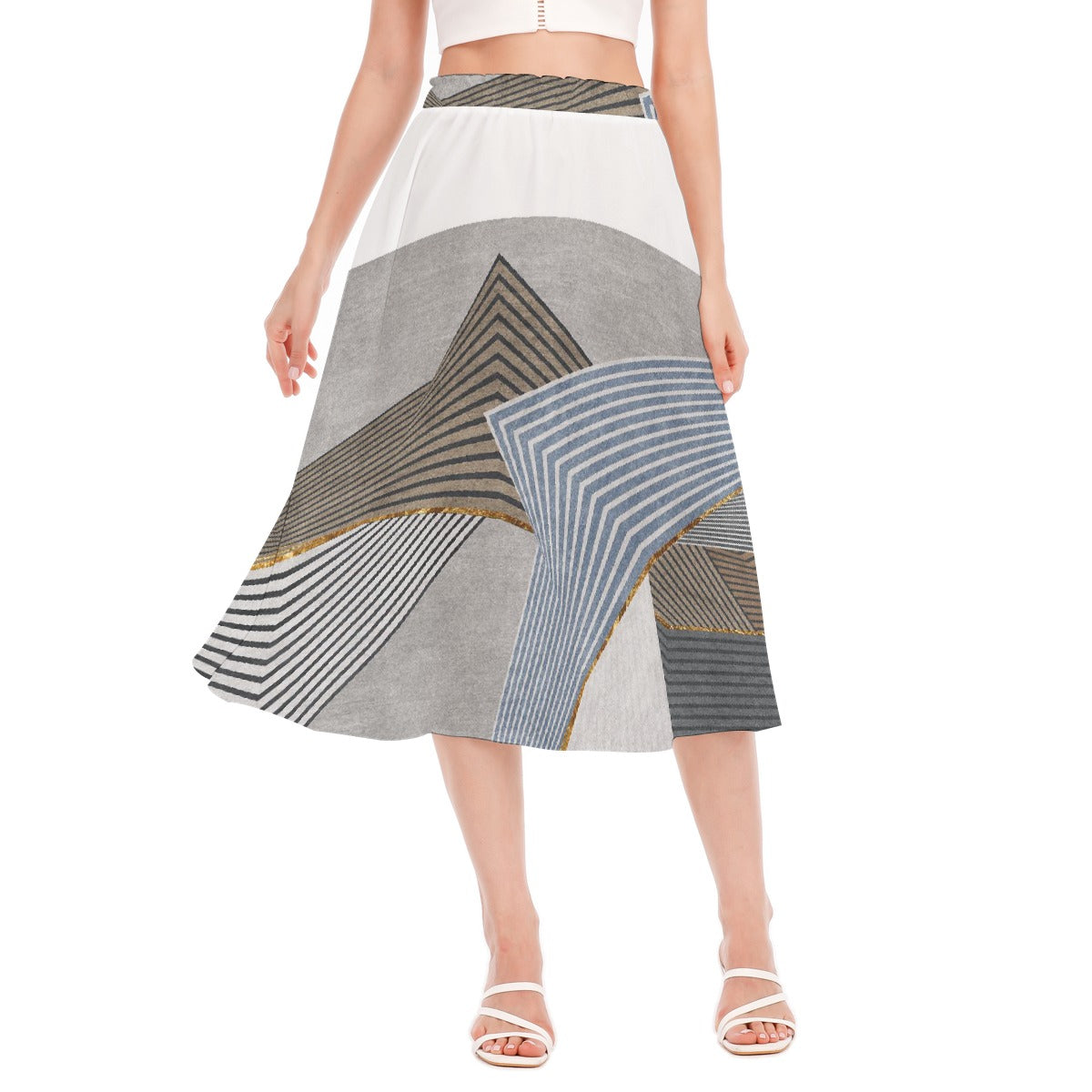 All-Over Print Women's Long Section Chiffon Skirt