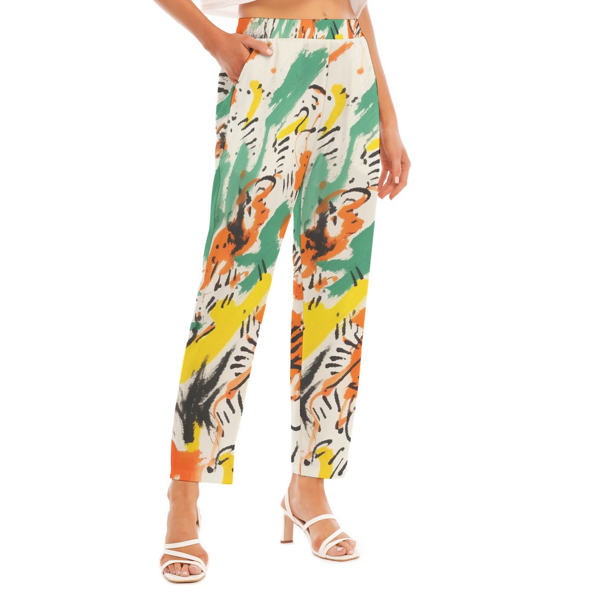 All-Over Print Women's Loose Straight-leg Pants