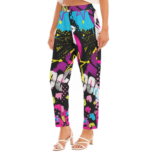 All-Over Print Women's Loose Straight-leg Pants