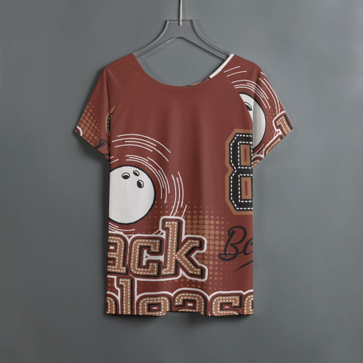 All-Over Print Women's Round Neck T-shirt With Raglan Sleeve