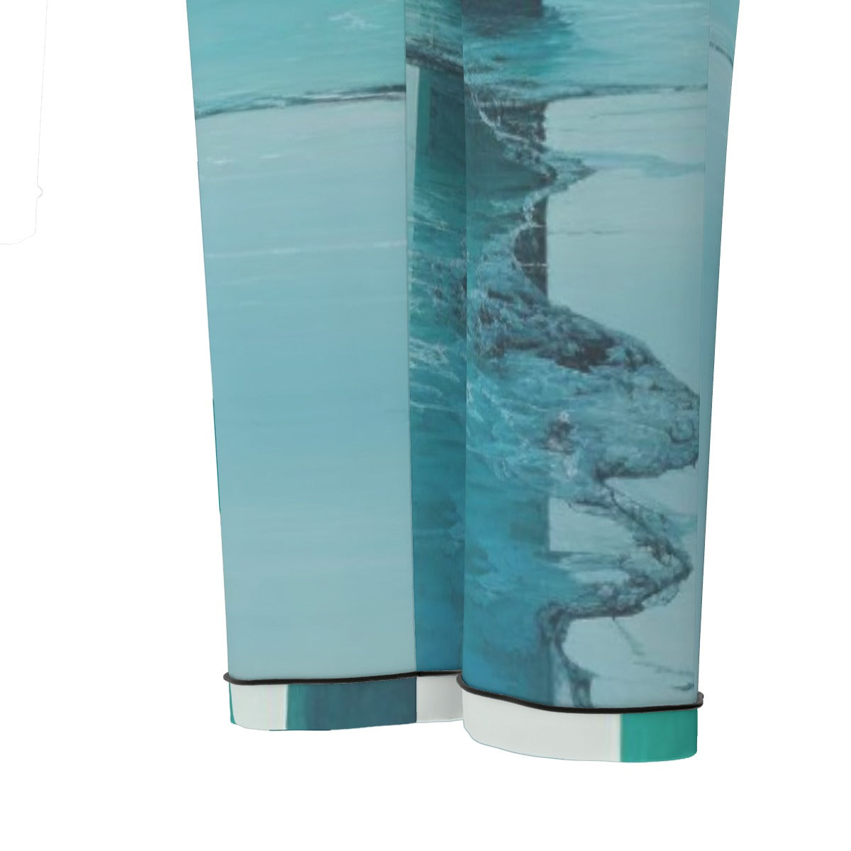 All-Over Print Women's Long Sleeve Pajama Set With Black Contrast Piping