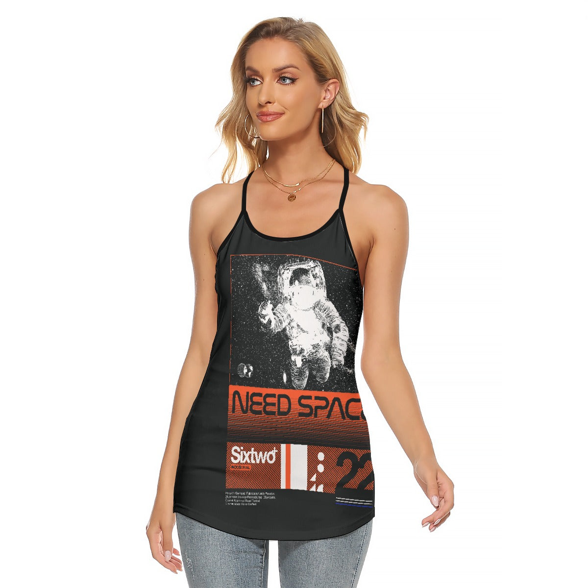 All-Over Print Women's Criss-Cross Open Back Tank Top