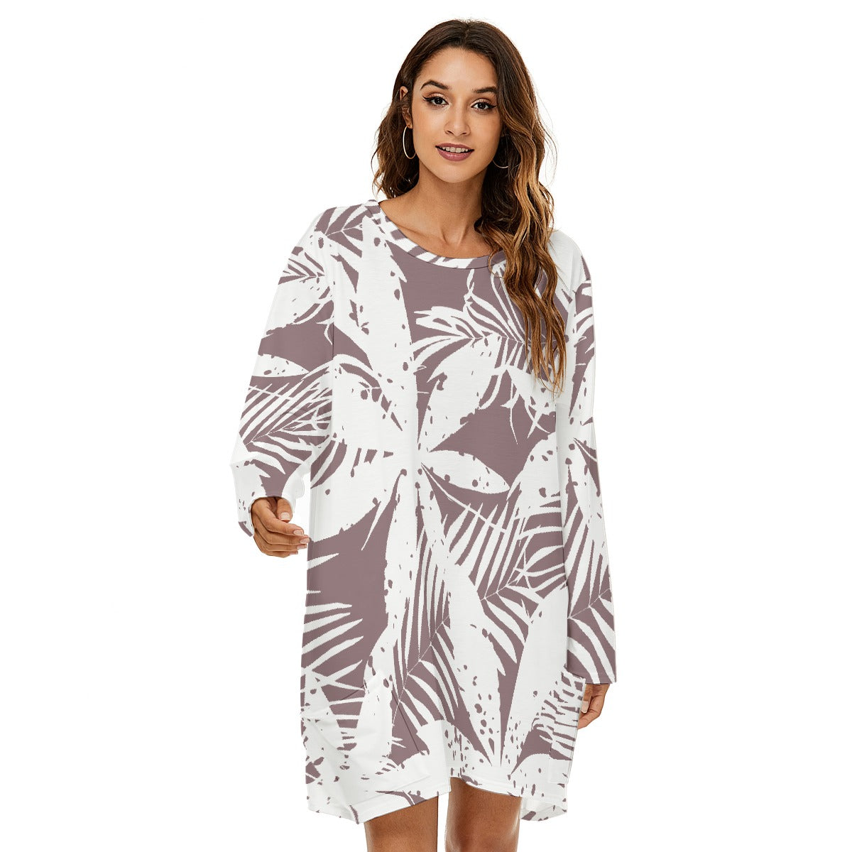 All-Over Print  Women's Loose Crew Neck Dress