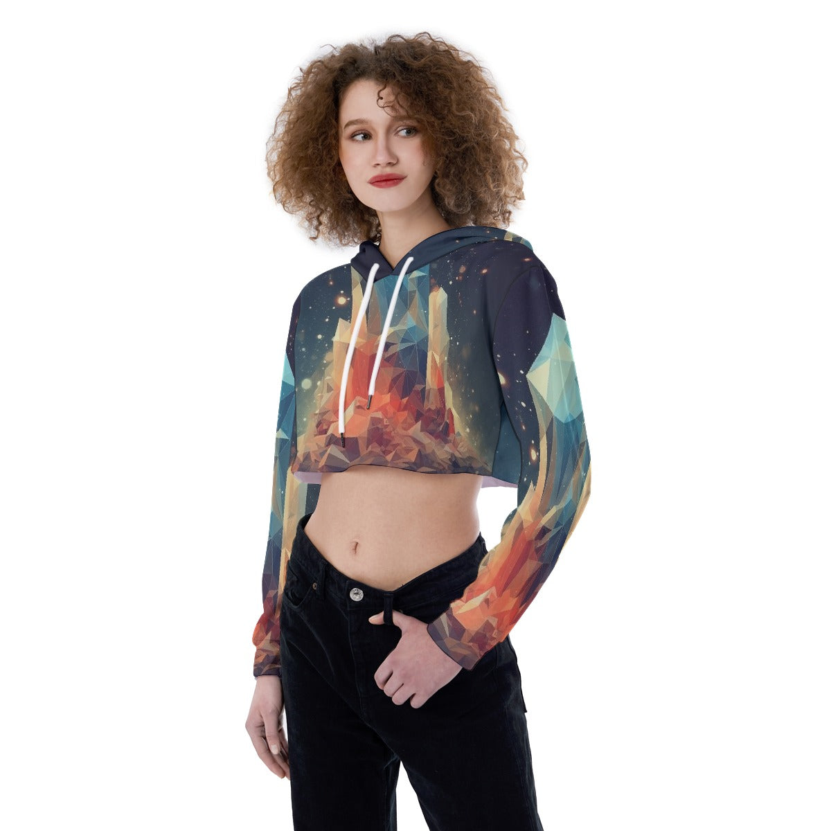 All-Over Print Women's Crop Top Hoodie