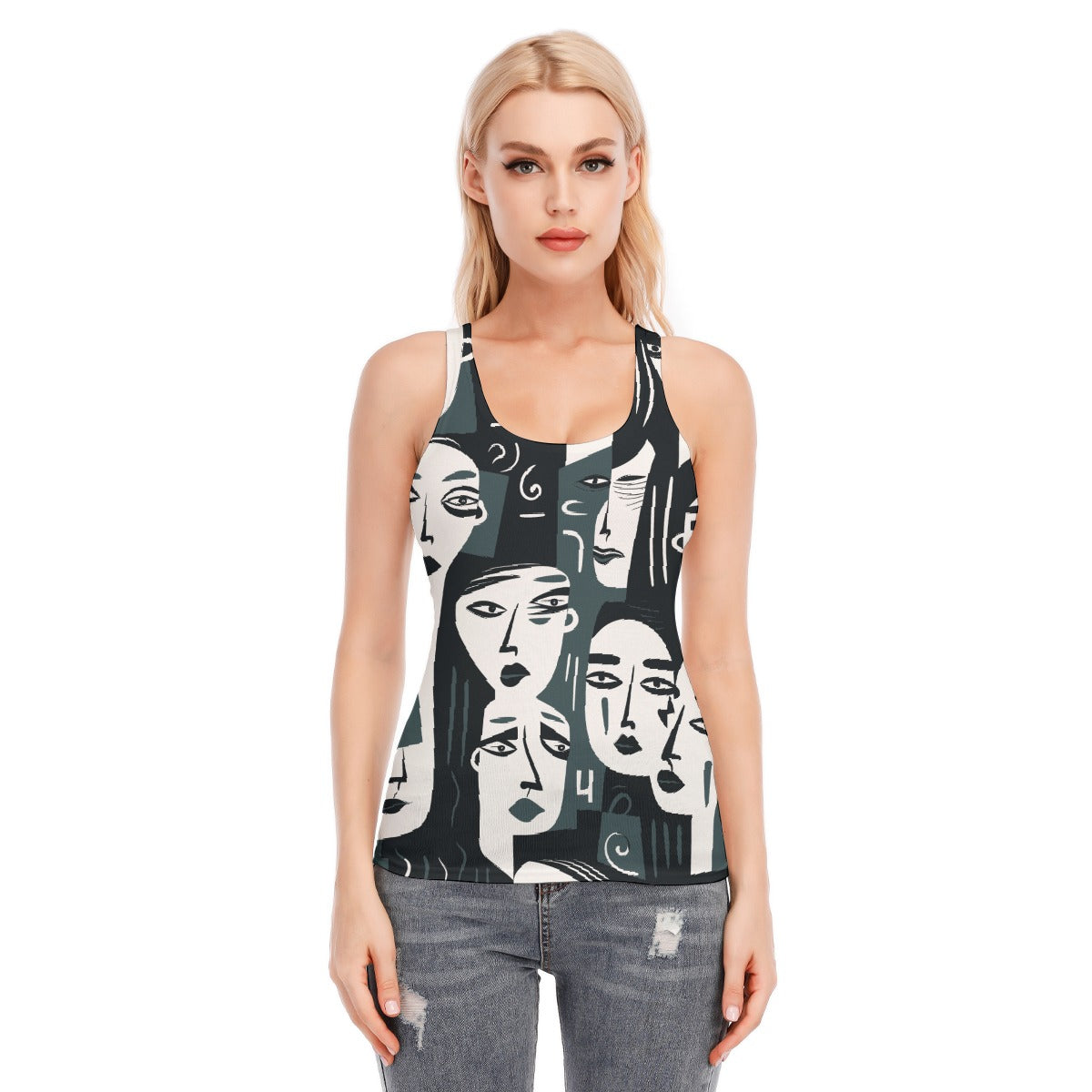 All-Over Print Women's Racer Vest | 190GSM Cotton