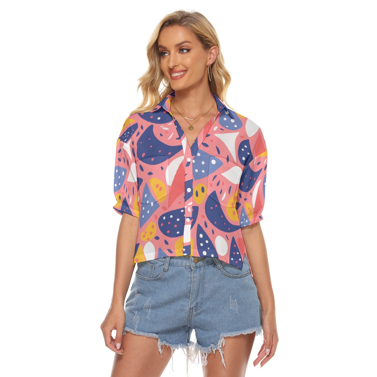 All-Over Print Women's V-neck Shirts