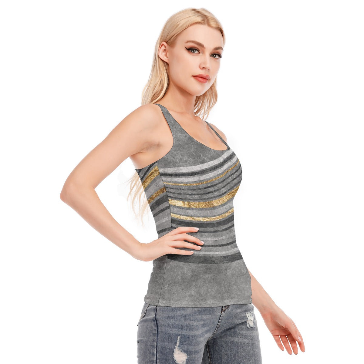 All-Over Print Women's Racer Vest | 190GSM Cotton