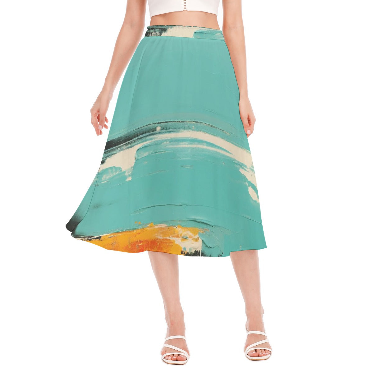 All-Over Print Women's Long Section Chiffon Skirt