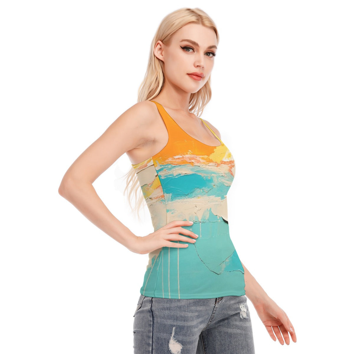 All-Over Print Women's Racer Vest | 190GSM Cotton