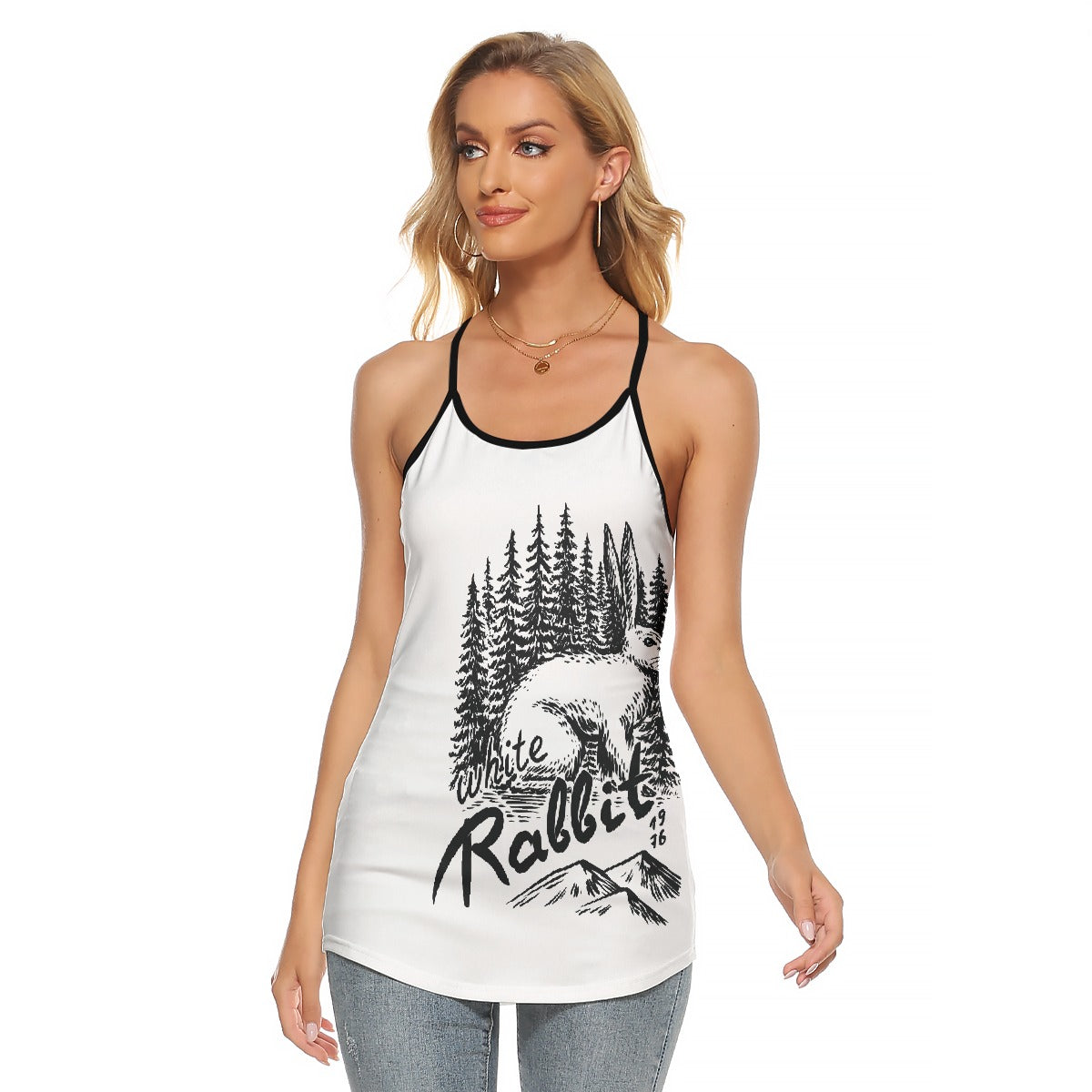 All-Over Print Women's Criss-Cross Open Back Tank Top