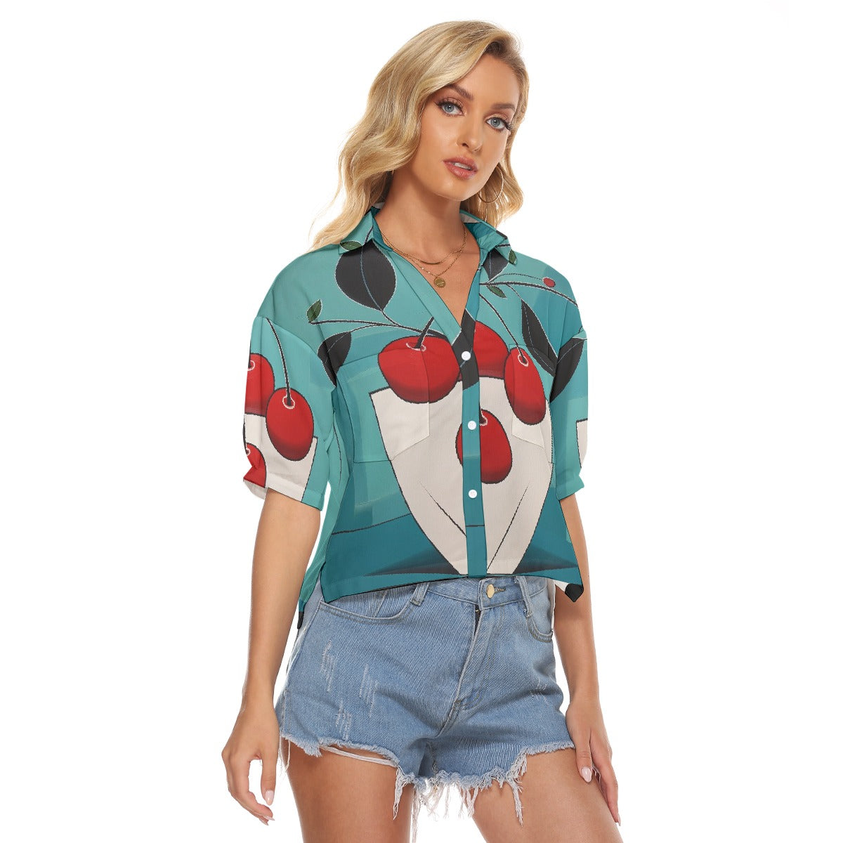 All-Over Print Women's V-neck Shirts