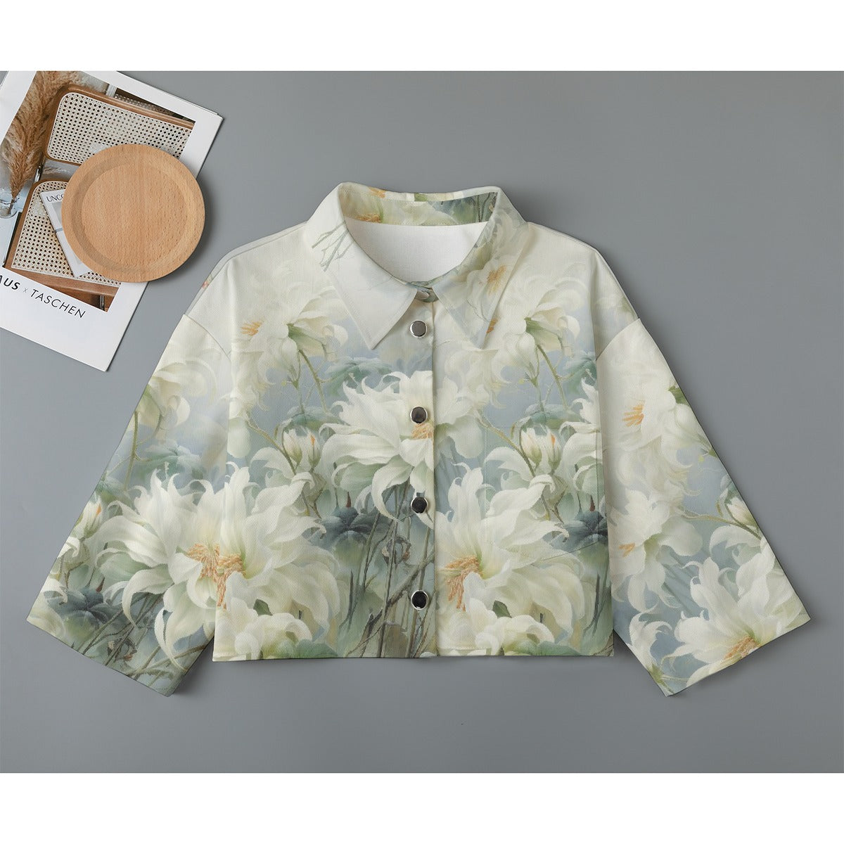 All-Over Print Women's Cropped Jacket | 245GSM Cotton