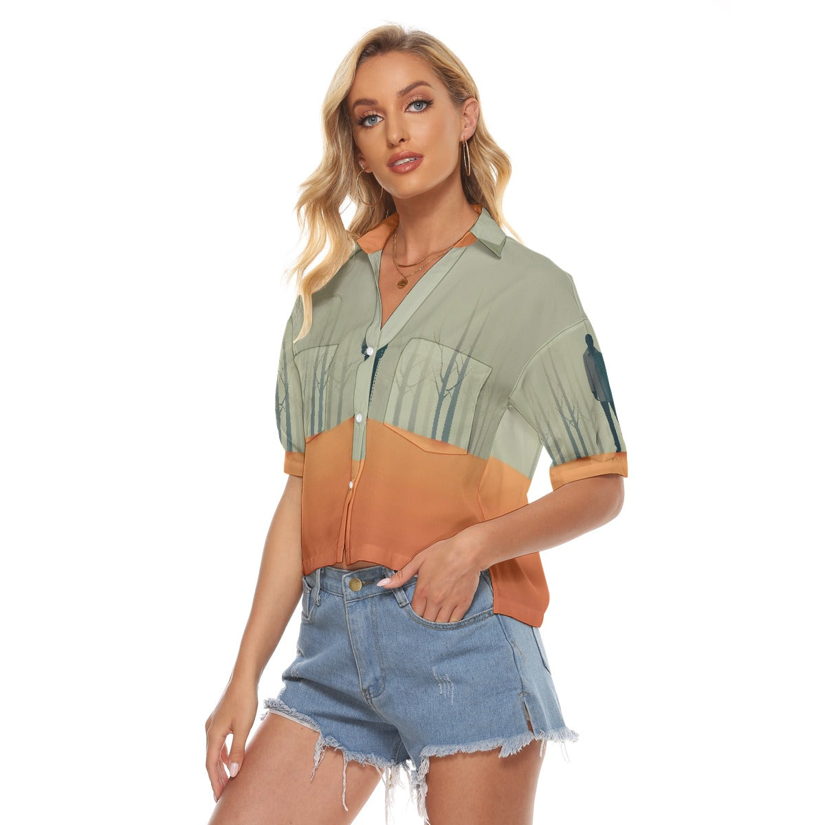 All-Over Print Women's V-neck Shirts