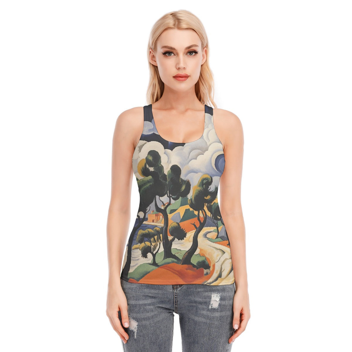 All-Over Print Women's Racer Vest | 190GSM Cotton