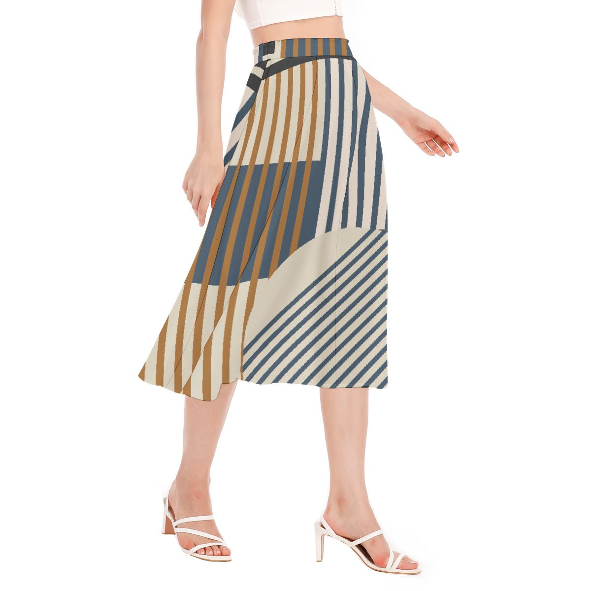 All-Over Print Women's Long Section Chiffon Skirt