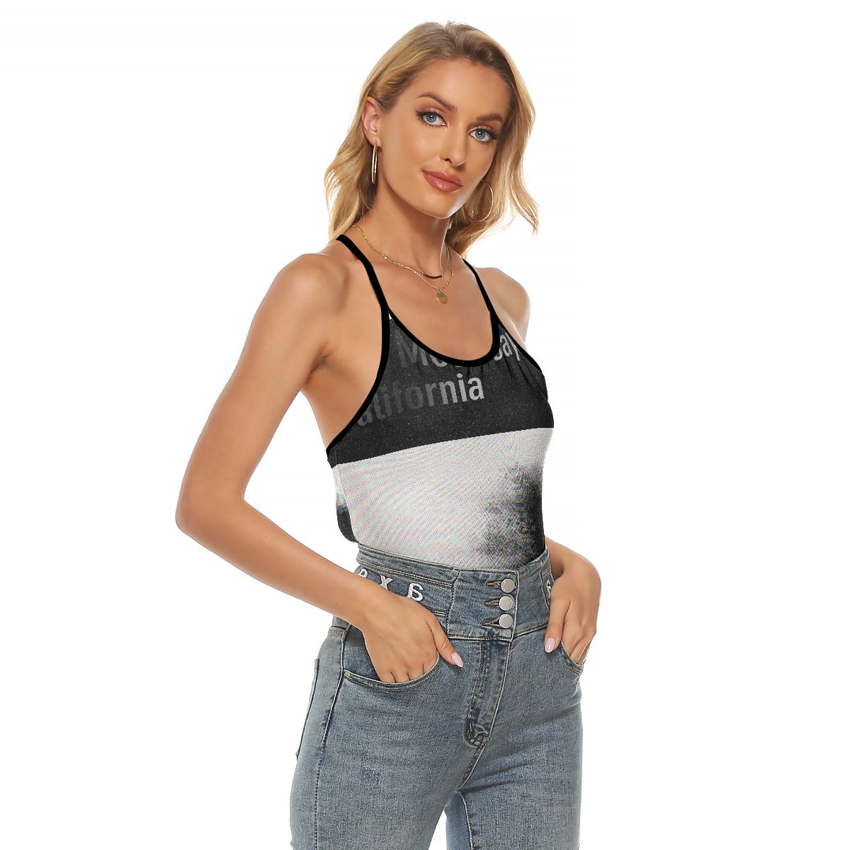 All-Over Print Women's Criss-Cross Open Back Tank Top