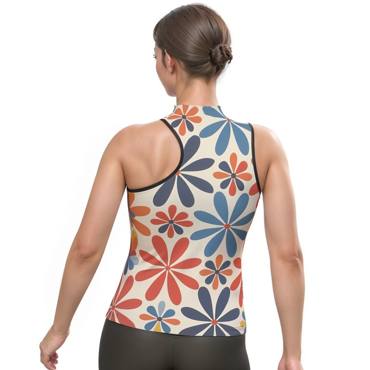 All-Over Print Women's Halter Sleeveless Asymmetrical Tank Top