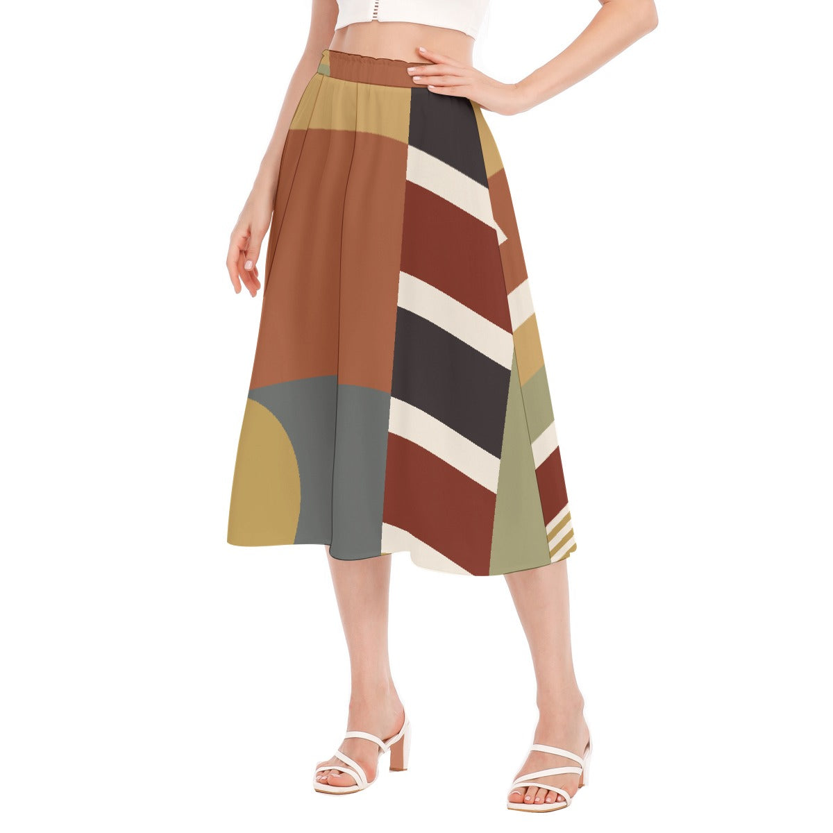 All-Over Print Women's Long Section Chiffon Skirt