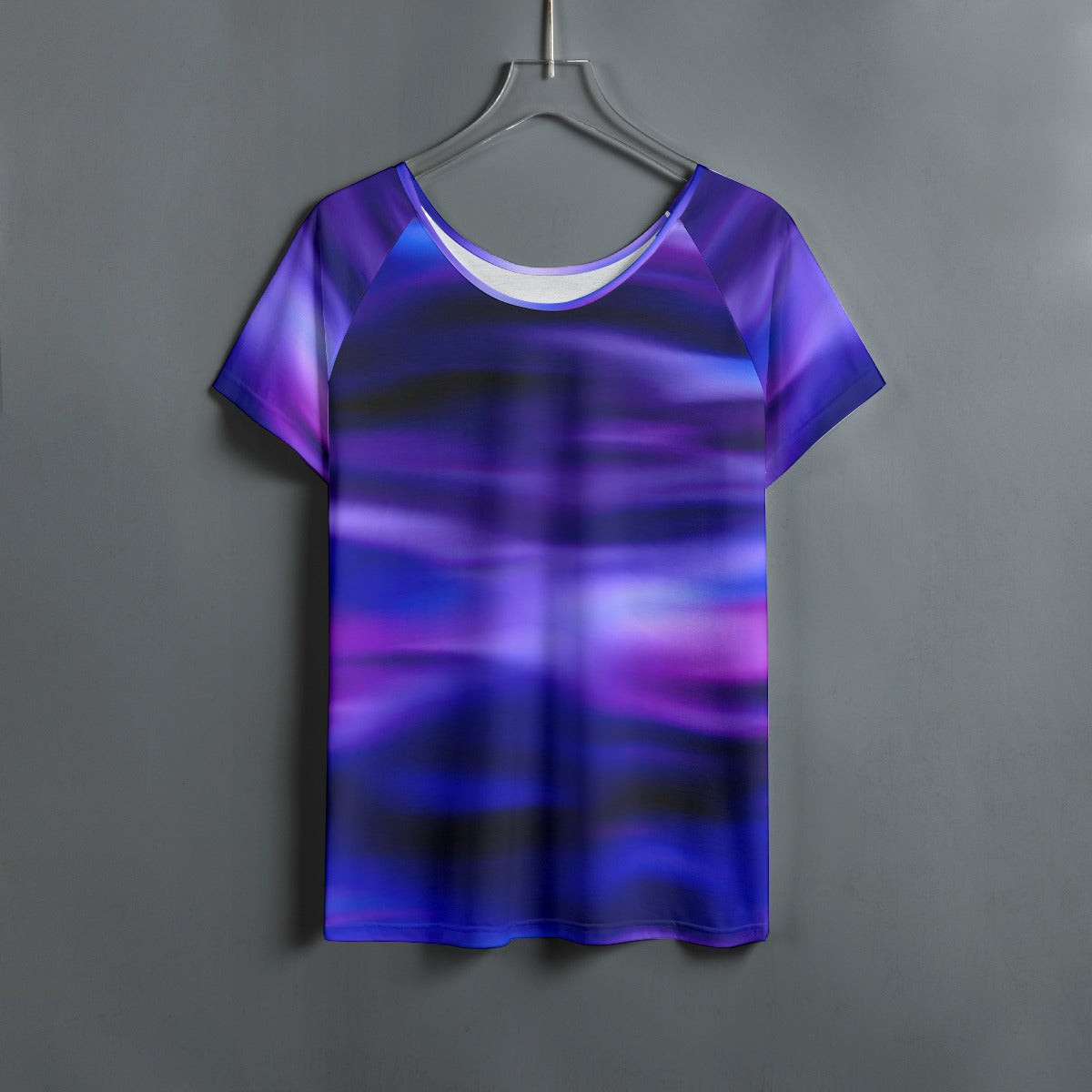 All-Over Print Women's Round Neck T-shirt With Raglan Sleeve