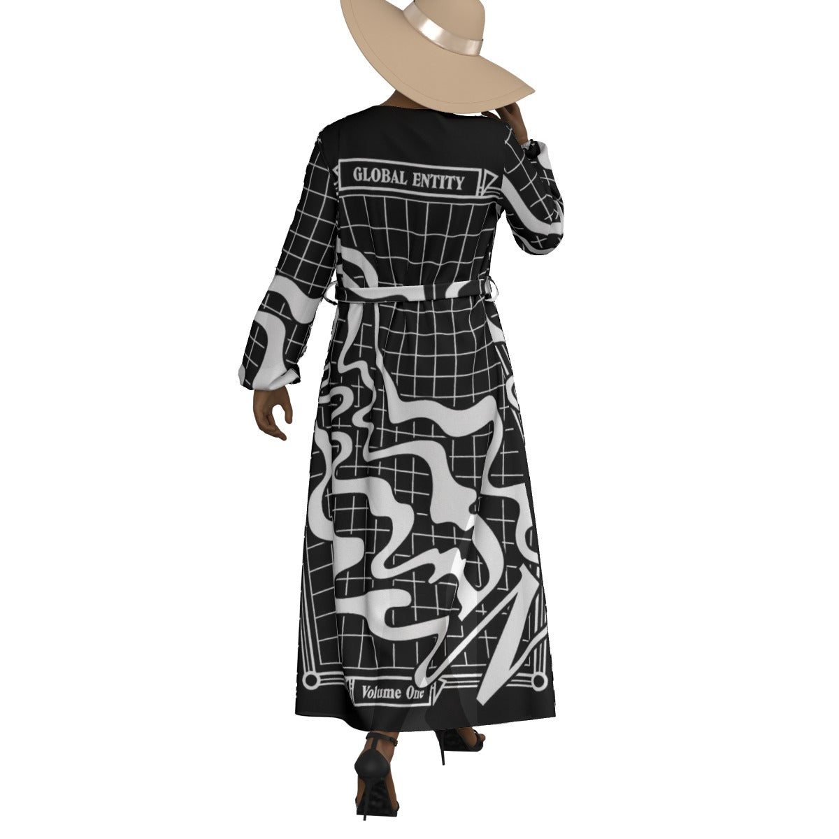 All-Over Print Women's Lace-up Chiffon Robe