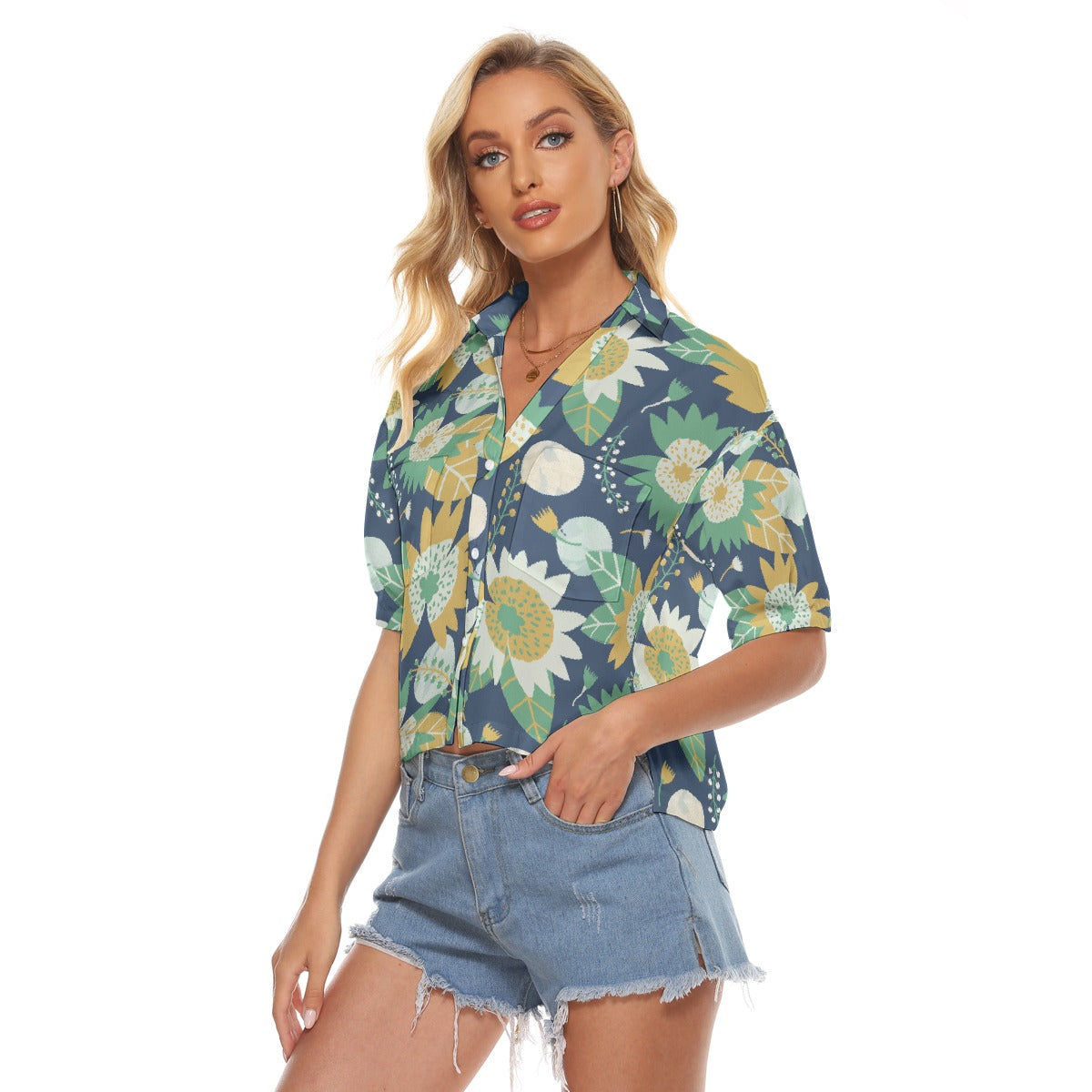 All-Over Print Women's V-neck Shirts