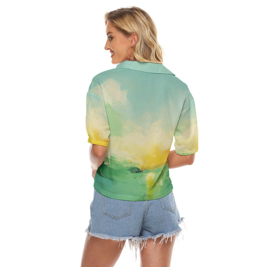 All-Over Print Women's V-neck Shirts