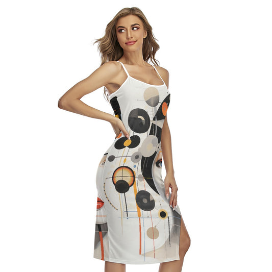 All-Over Print Women's Back Cross Cami Dress