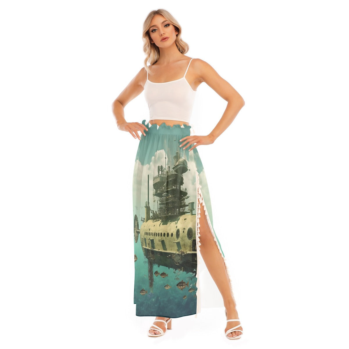 All-Over Print Women's Side Split Skirt