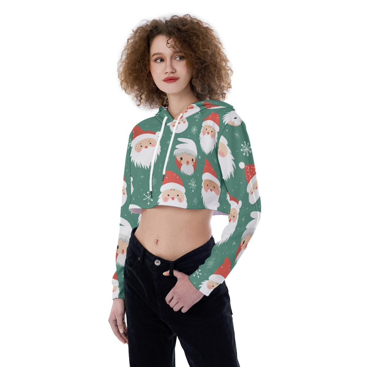 All-Over Print Women's Crop Top Hoodie