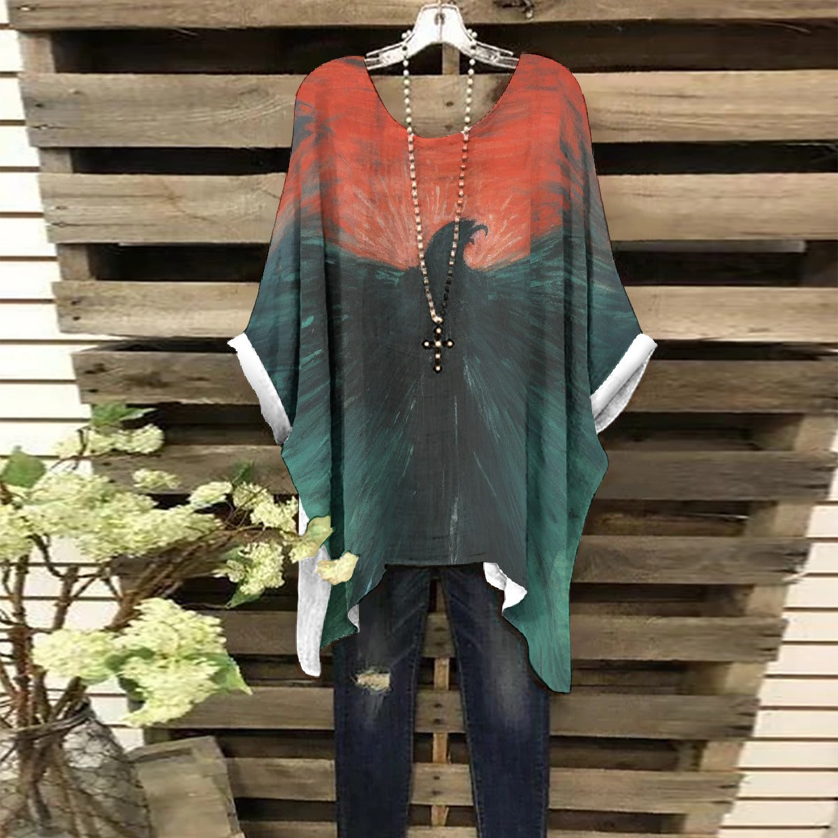 All-Over Print Women's Bat Sleeve Shirt