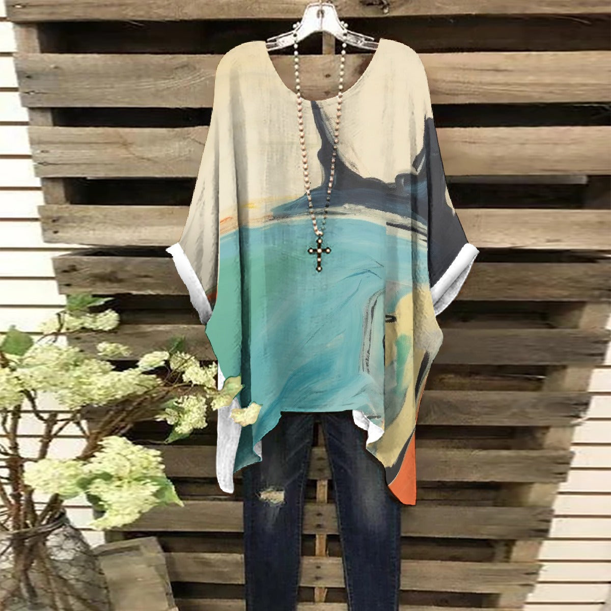 All-Over Print Women's Bat Sleeve Shirt