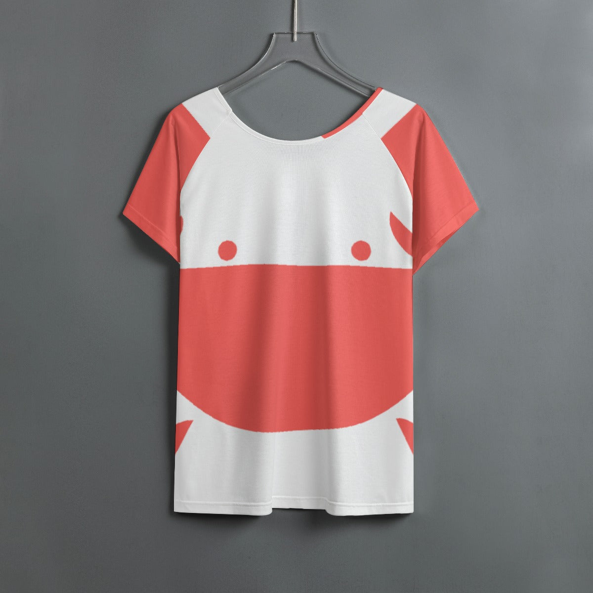 All-Over Print Women's Round Neck T-shirt With Raglan Sleeve