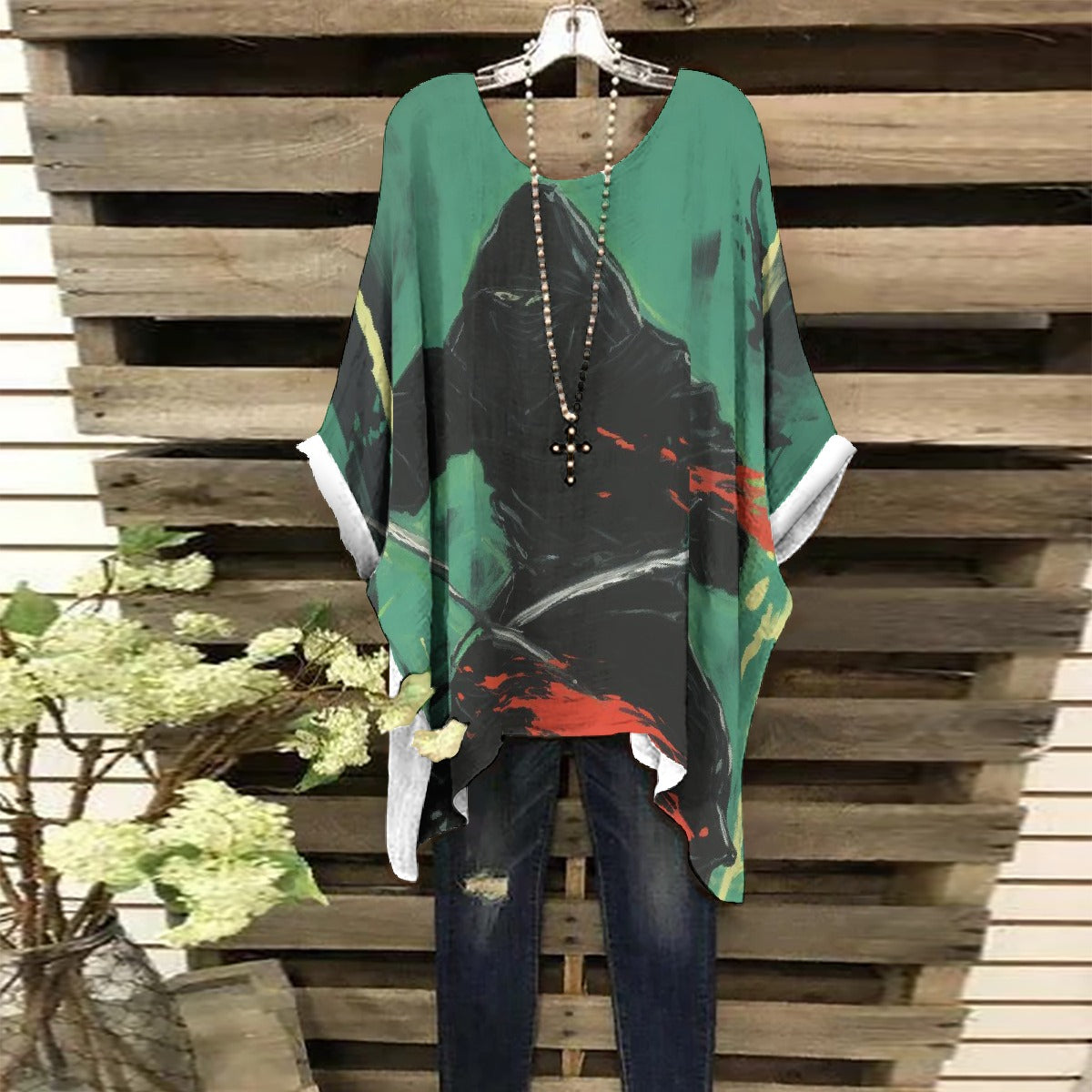 All-Over Print Women's Bat Sleeve Shirt