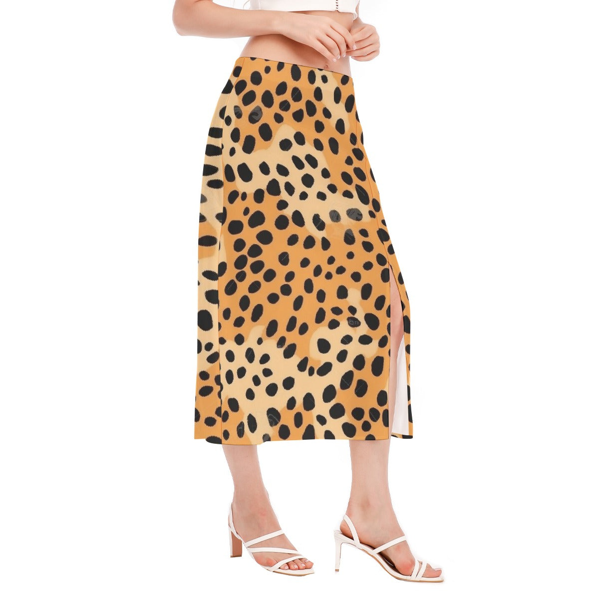 All-Over Print Women's High Slit Long Skirt