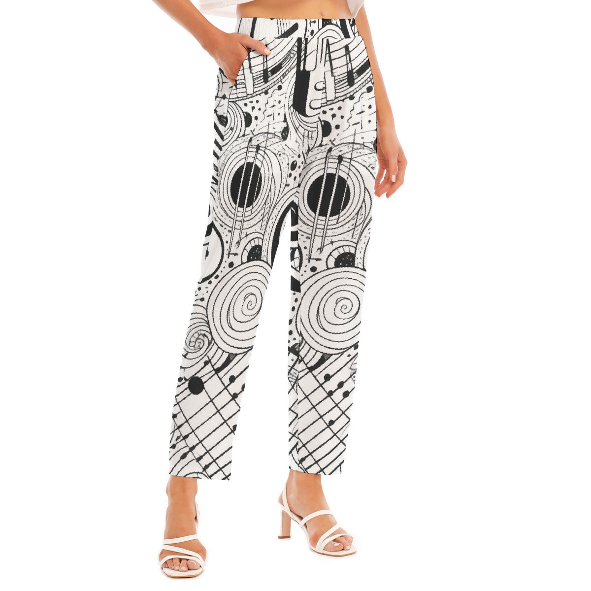 All-Over Print Women's Loose Straight-leg Pants