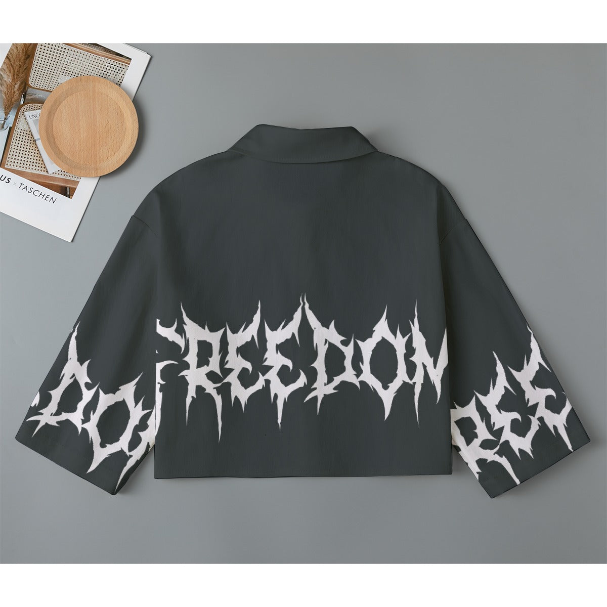 All-Over Print Women's Cropped Jacket | 245GSM Cotton
