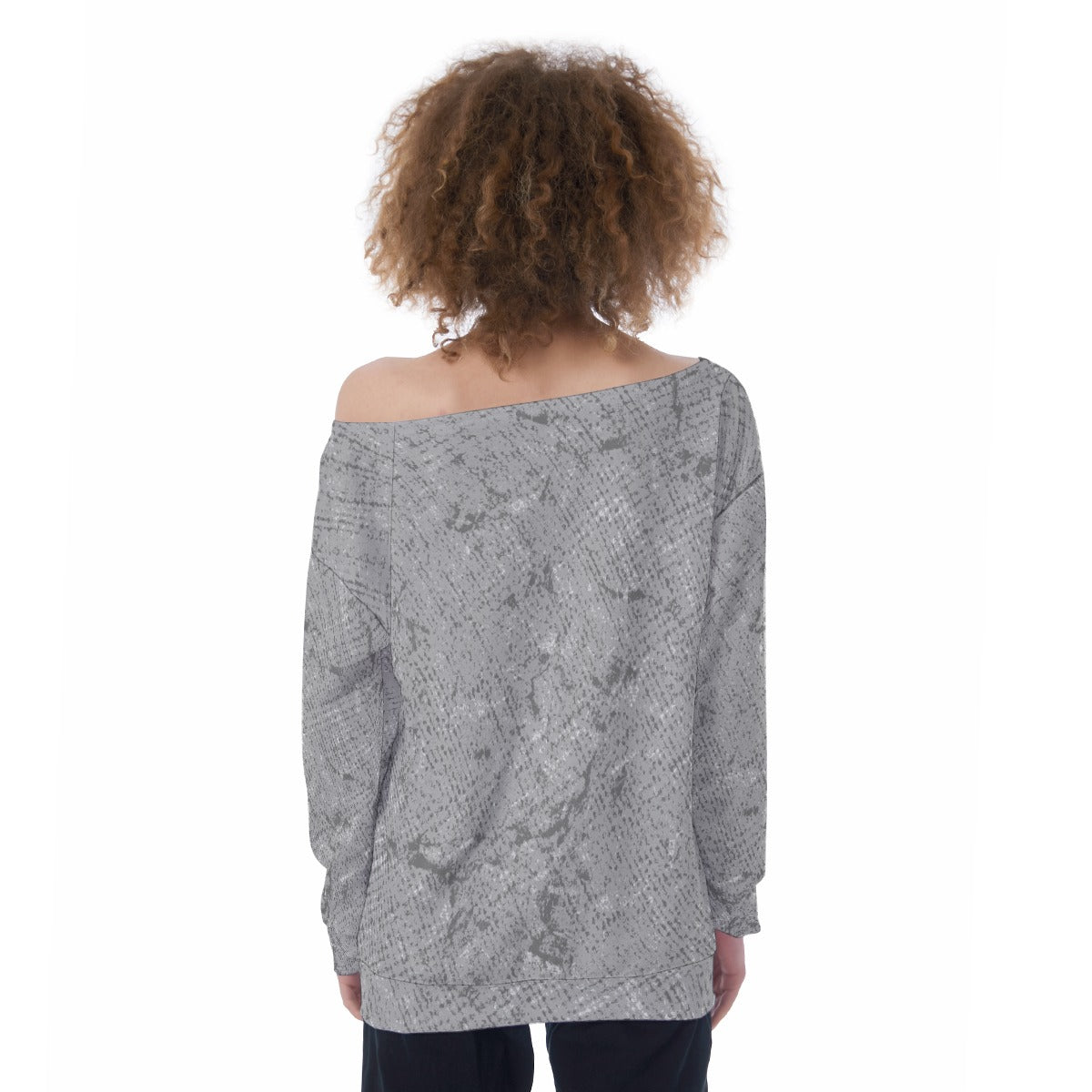 All-Over Print Oversized Women's Off-Shoulder Sweatshirt