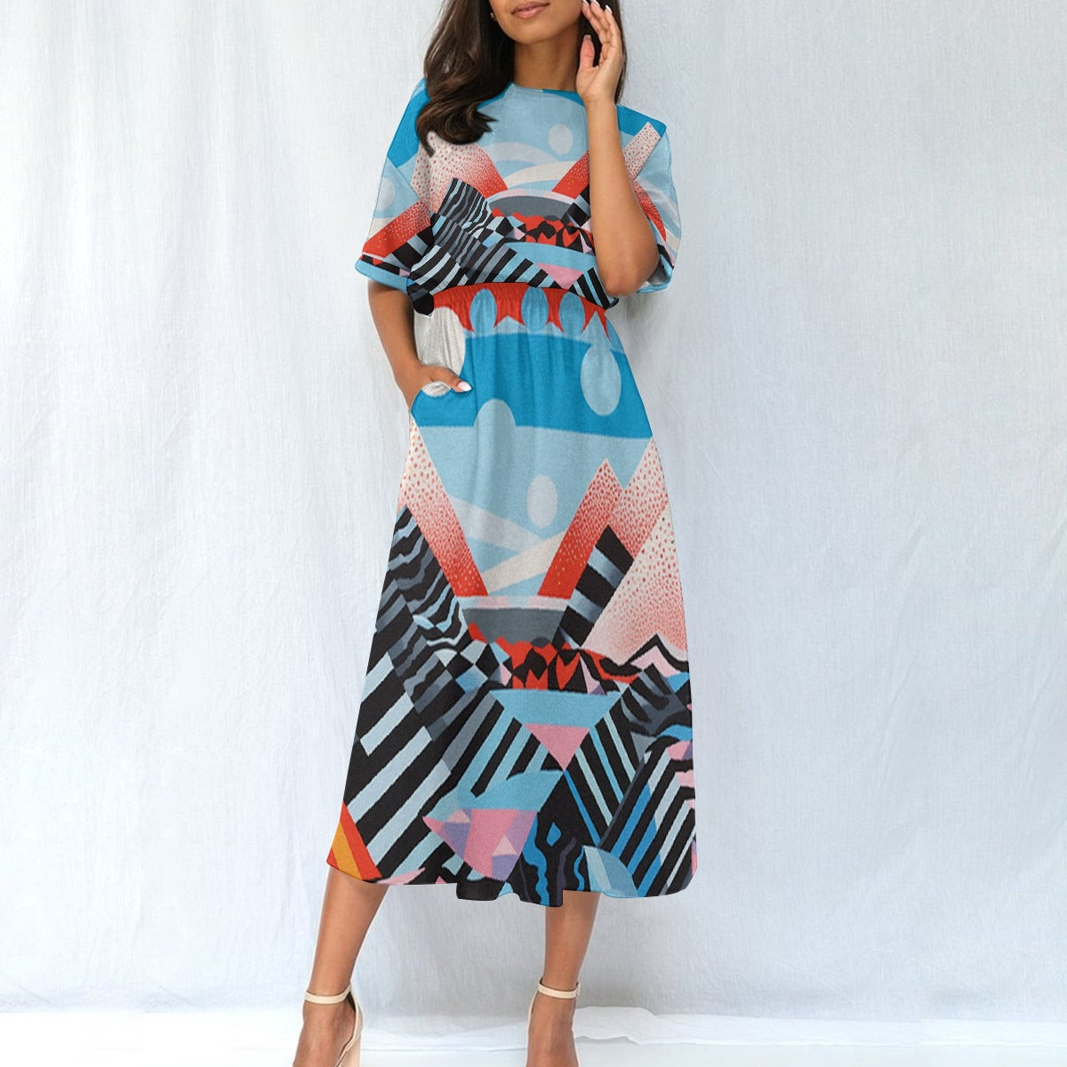 All-Over Print Women's Elastic Waist Dress