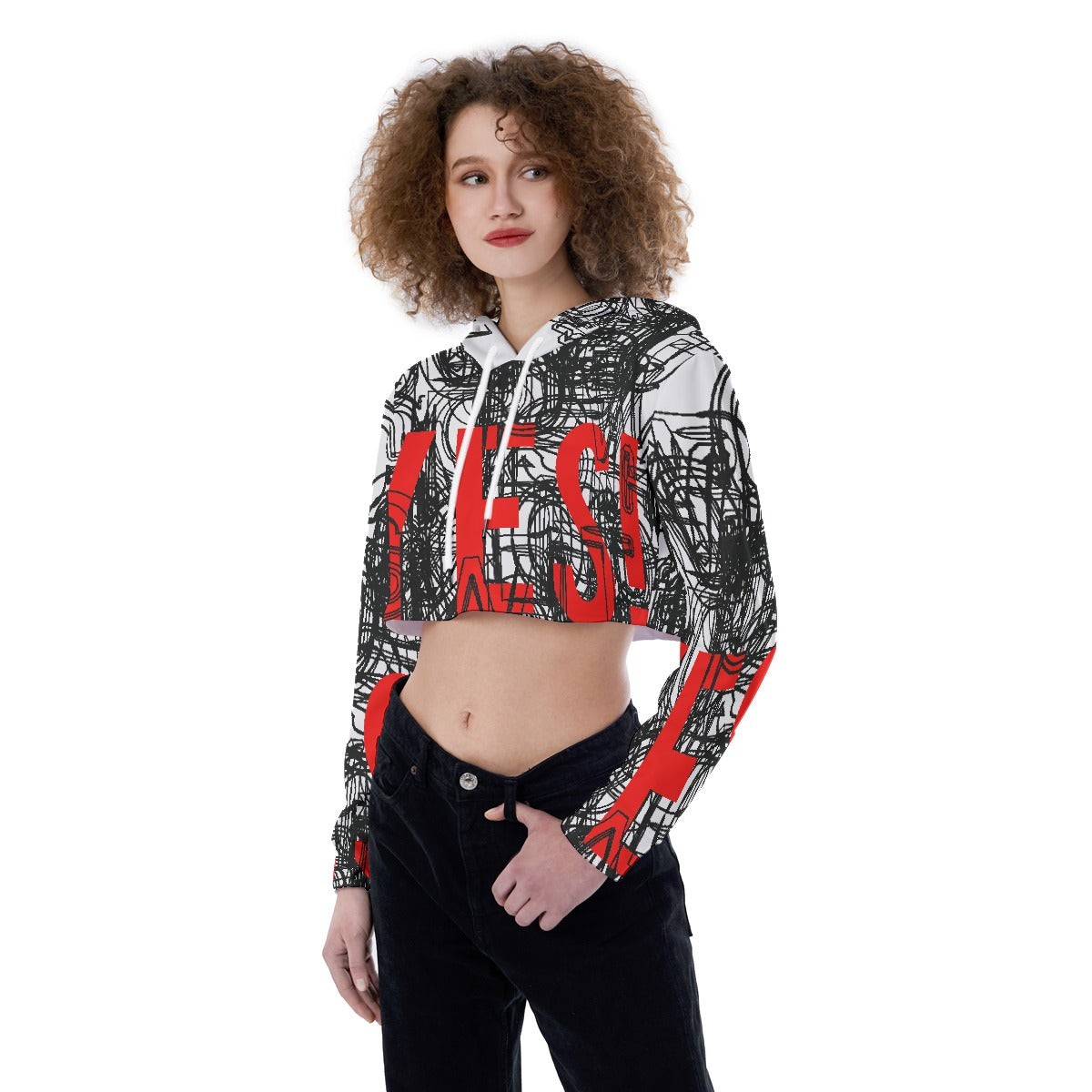 All-Over Print Women's Crop Top Hoodie