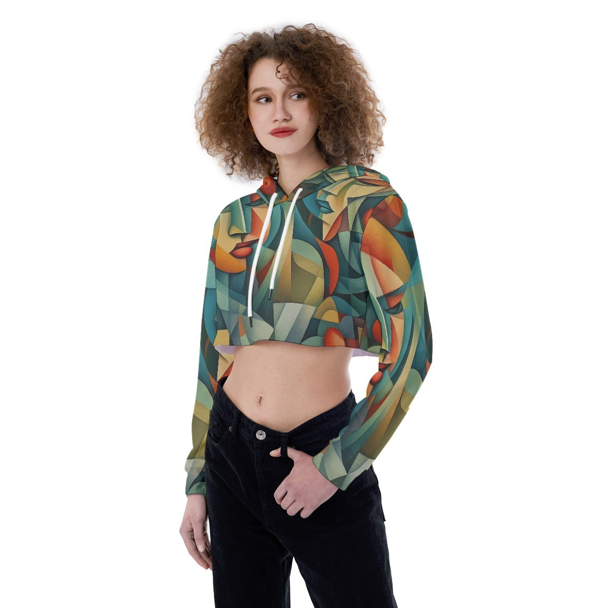 All-Over Print Women's Crop Top Hoodie