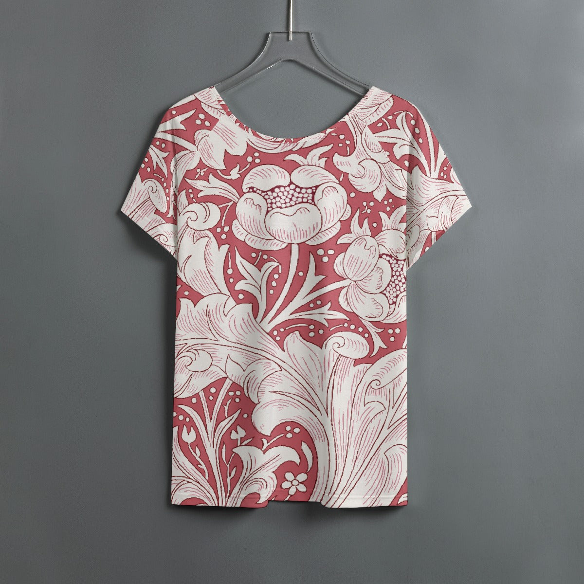 All-Over Print Women's Round Neck T-shirt With Raglan Sleeve