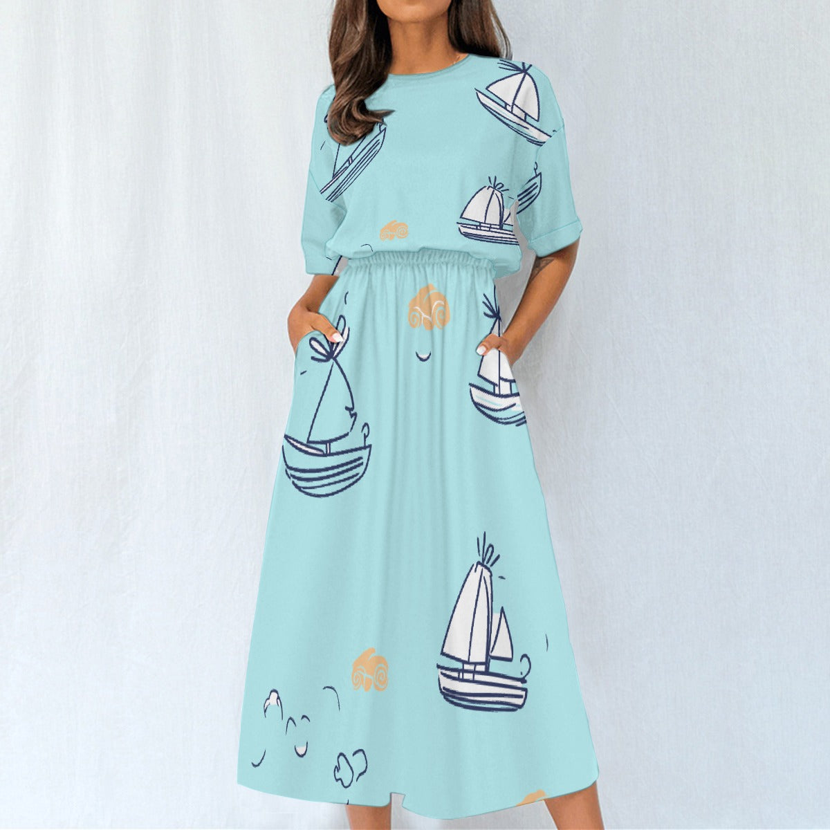 All-Over Print Women's Elastic Waist Dress