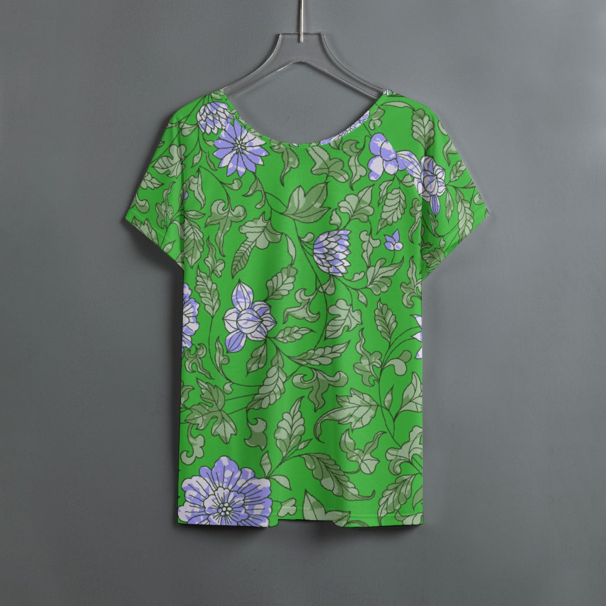 All-Over Print Women's Round Neck T-shirt With Raglan Sleeve