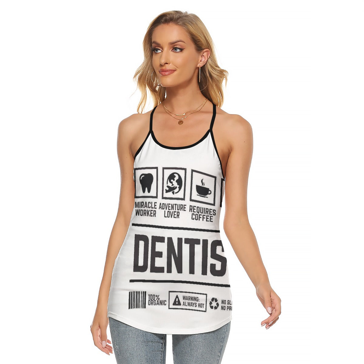 All-Over Print Women's Criss-Cross Open Back Tank Top