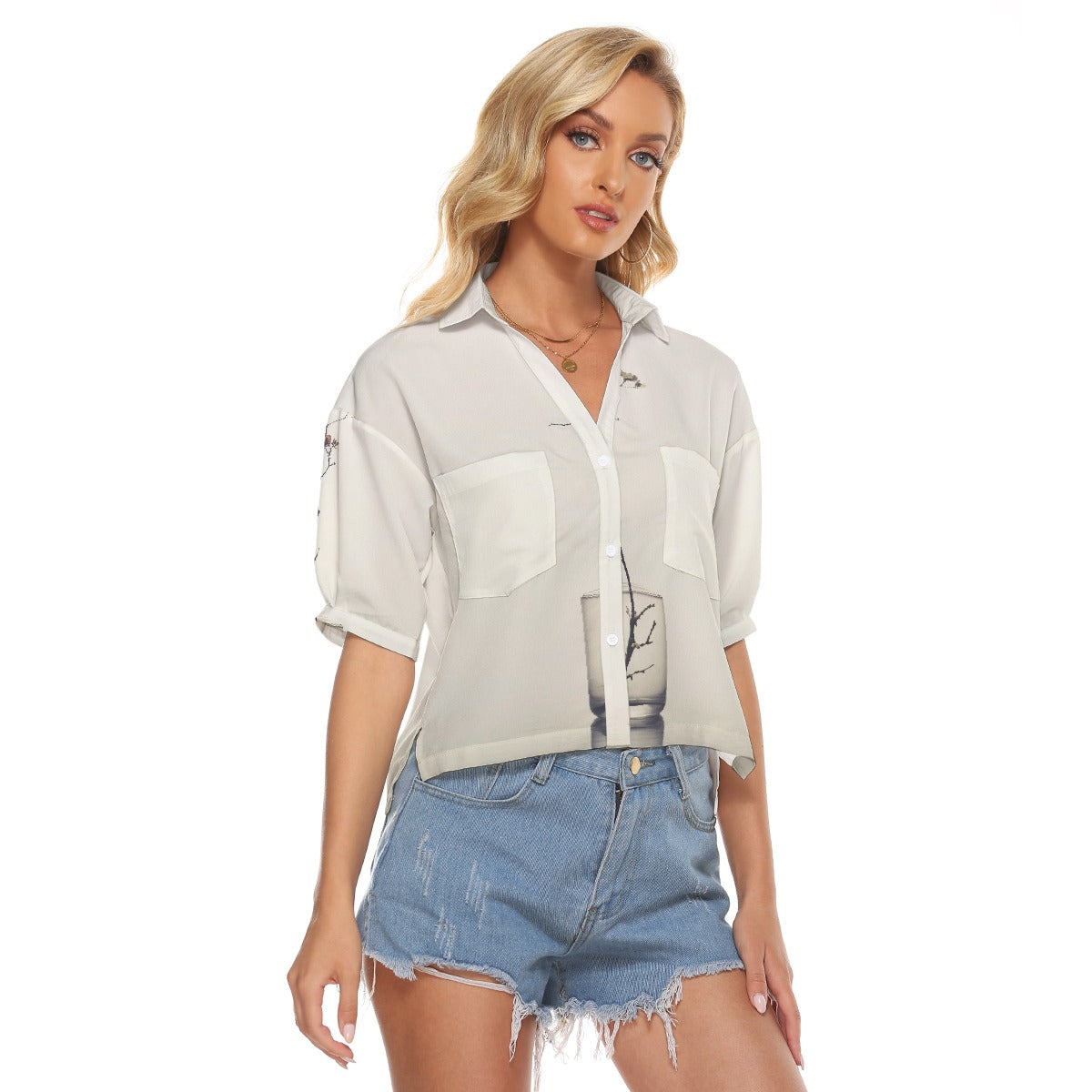 All-Over Print Women's V-neck Shirts