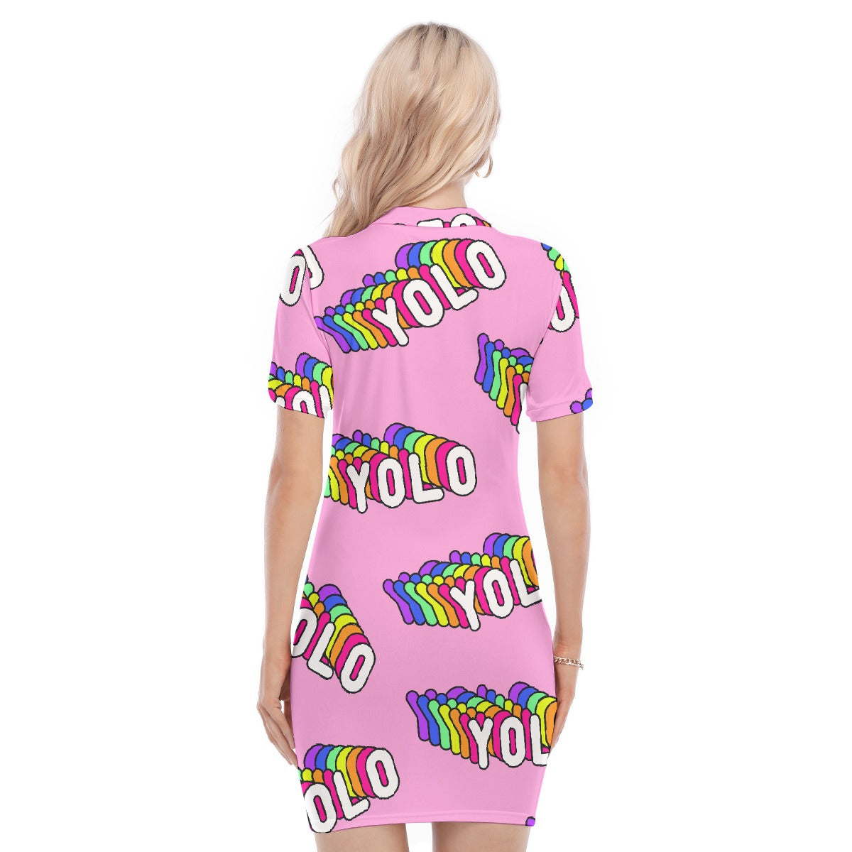 All-Over Print Women's Polo Collar Dress